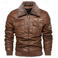 Men's aviator bomber jacket with a soft-lined collar and front pockets