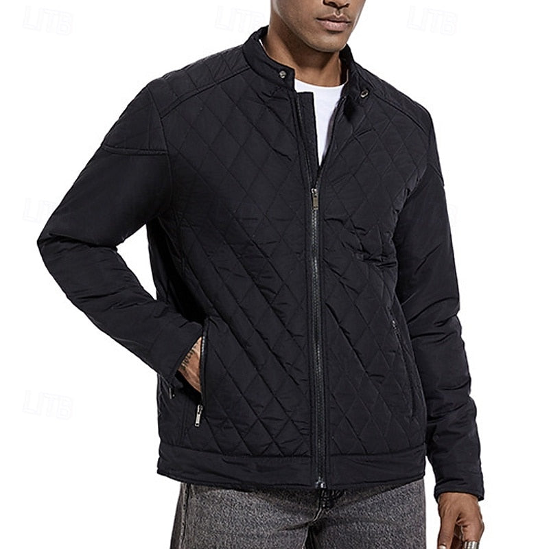 Men's quilted stand-collar jacket with a relaxed everyday fit