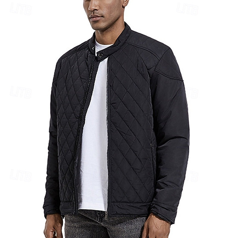 Men's quilted stand-collar jacket with a relaxed everyday fit