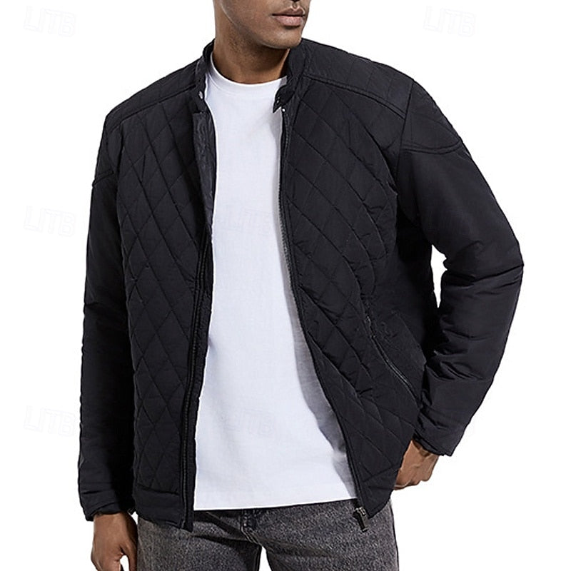 Men's quilted stand-collar jacket with a relaxed everyday fit