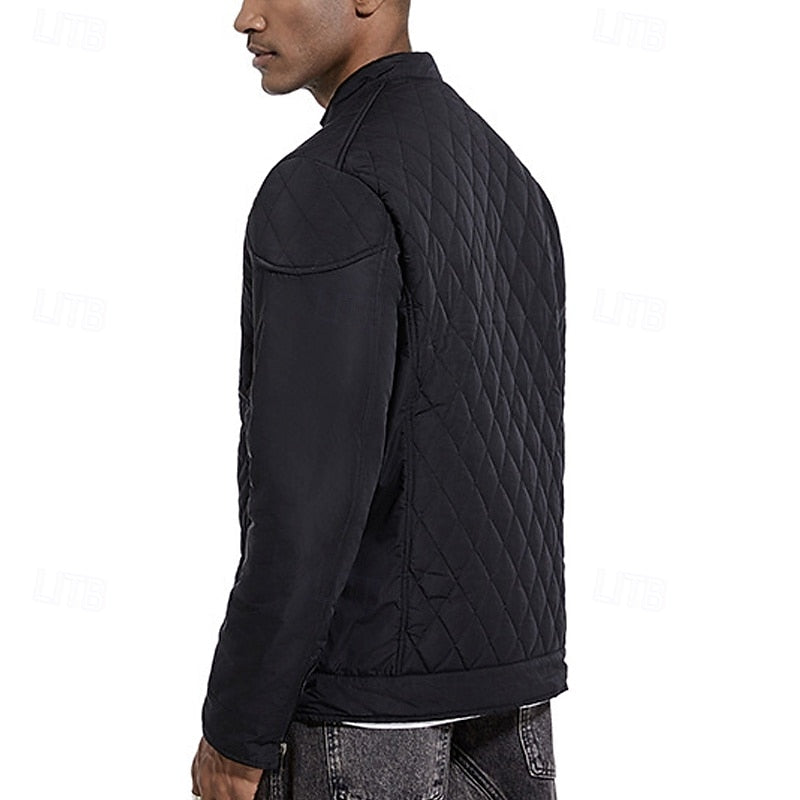 Men's quilted stand-collar jacket with a relaxed everyday fit