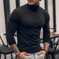 Men's slim-fit long-sleeve turtleneck sweater in a soft knit