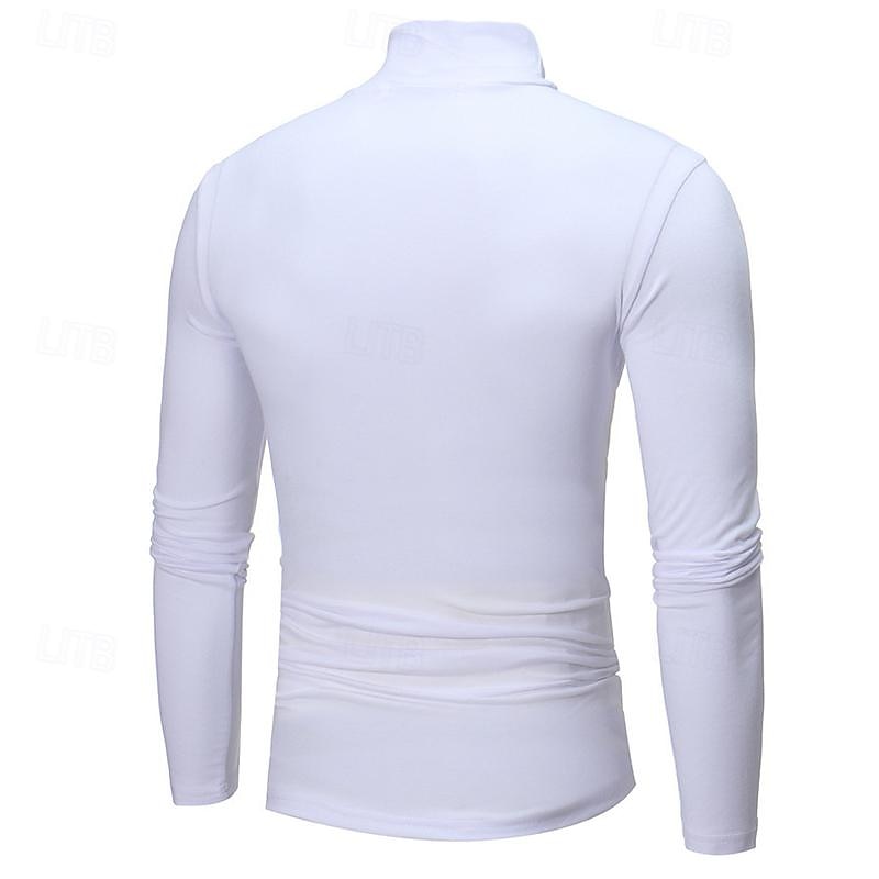 Men's slim-fit long-sleeve turtleneck sweater in a soft knit