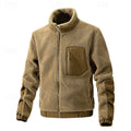 Men's full-zip fleece jacket with a chest pocket and stand collar