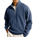 Men's stand-collar quarter-zip sweatshirt with a relaxed everyday fit