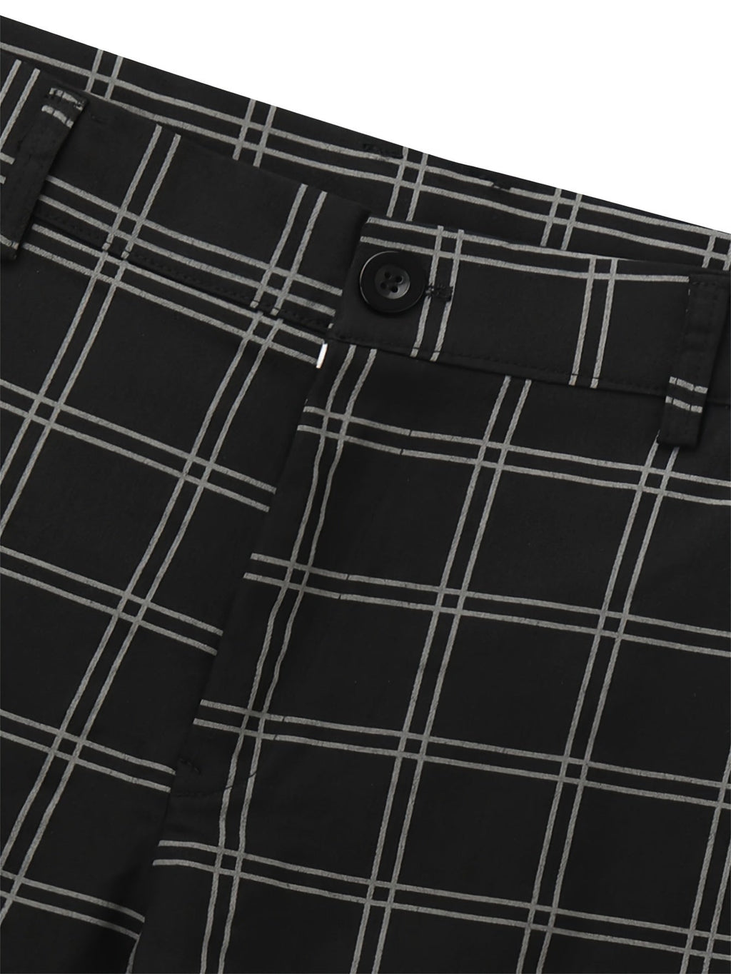 Men's slim-fit dress pants with a classic check pattern for the office