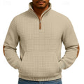 Men's quarter-zip pullover with kangaroo pocket and standing collar