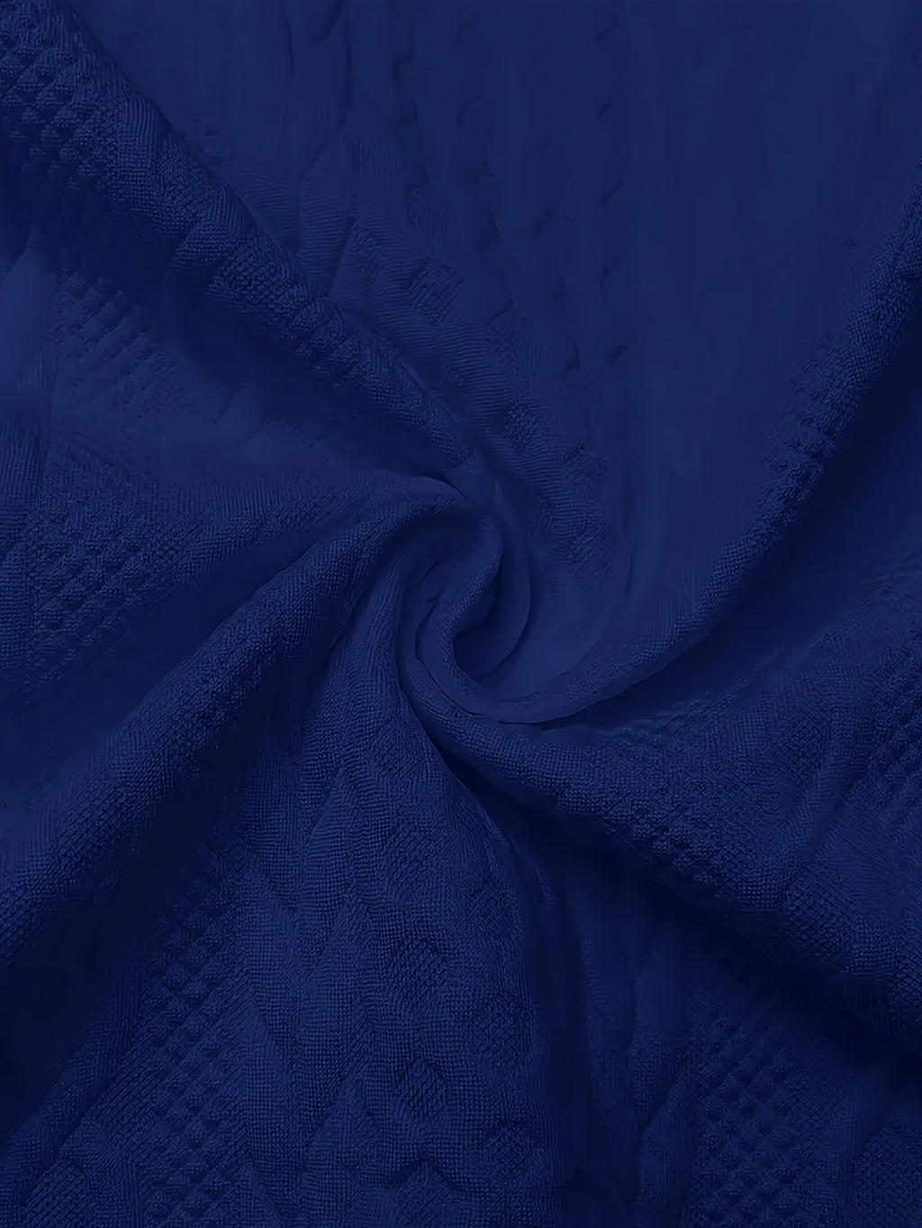 Women's Blue textured zip-up hooded jacket with a relaxed, casual fit