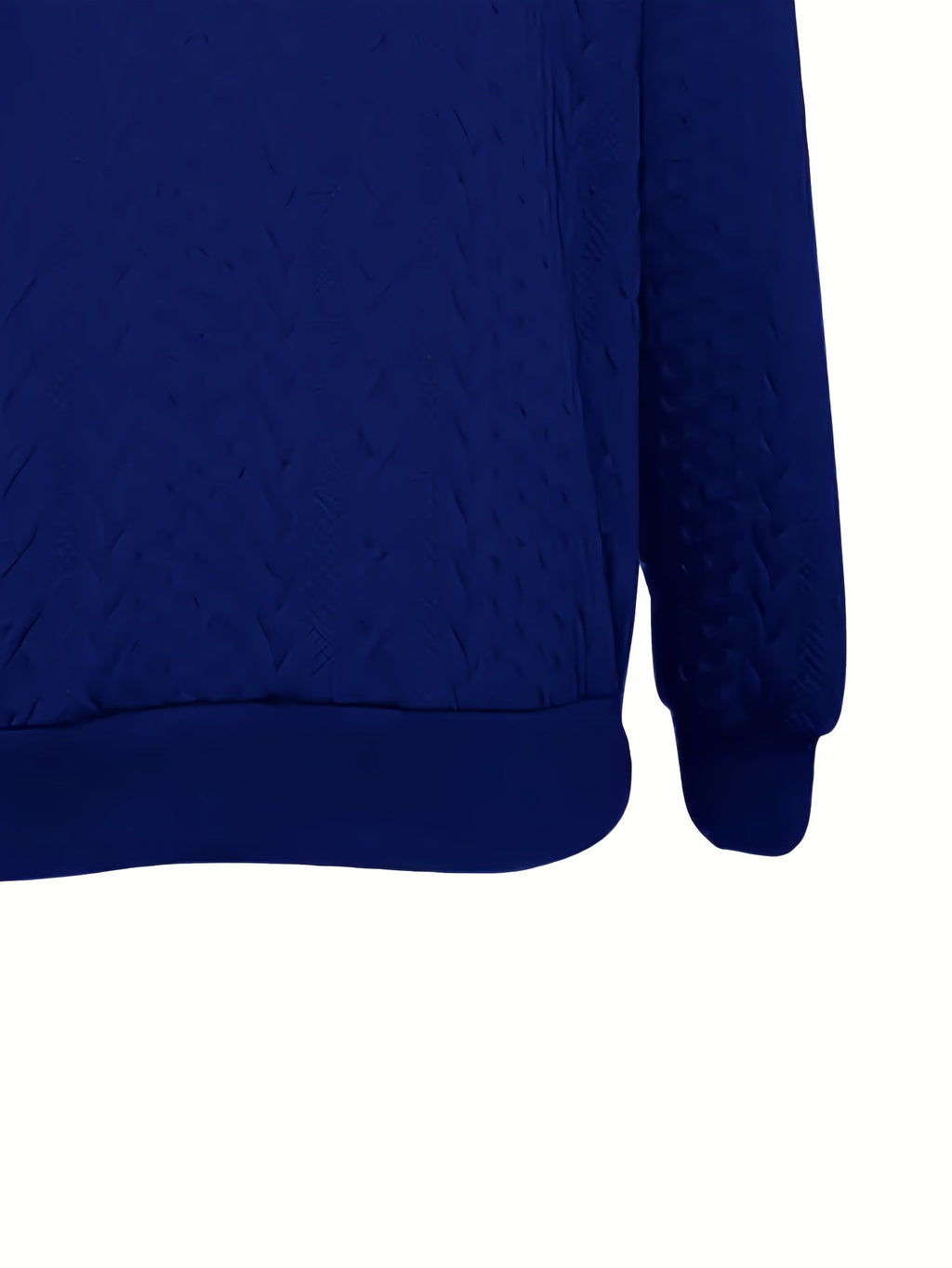 Women's Blue textured zip-up hooded jacket with a relaxed, casual fit