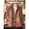 Women's wine vintage floral print jacket