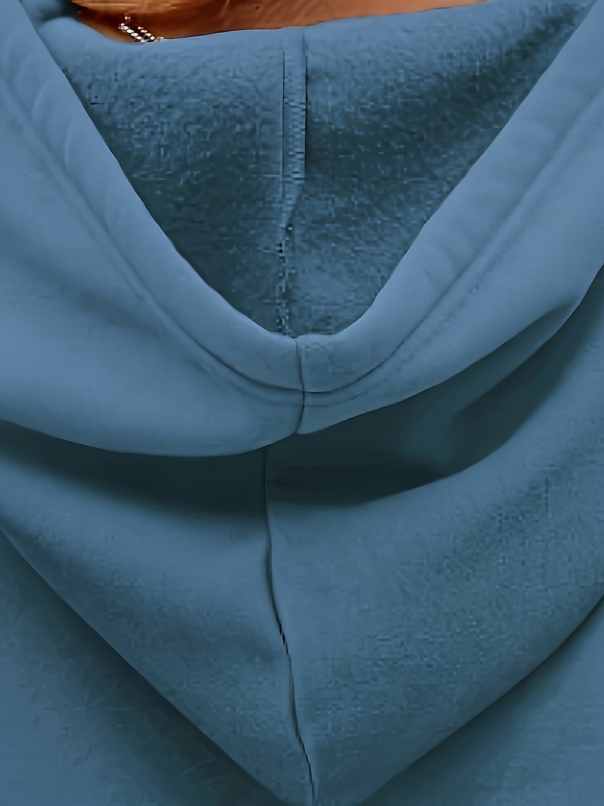 Women's Fog Blue puff-sleeve pullover hoodie with drawstring hood