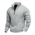 Men's quarter-zip pullover with an adjustable stand collar for casual wear