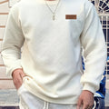 Men's textured crew neck sweatshirt with a relaxed everyday fit