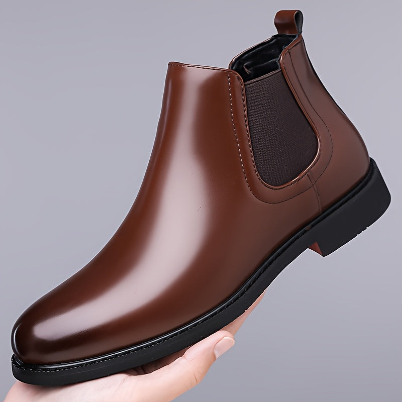 Men's classic slip-on Chelsea boots with a cushioned footbed