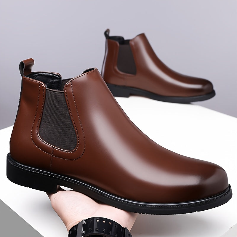 Men's classic slip-on Chelsea boots with a cushioned footbed