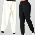 Women's soft-lined cuffed joggers with a drawstring waist and slant pockets