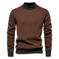 Men's ribbed mock neck sweater with a tailored, relaxed fit