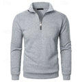 Men's mock-neck quarter-zip pullover with a stand-up collar for winter