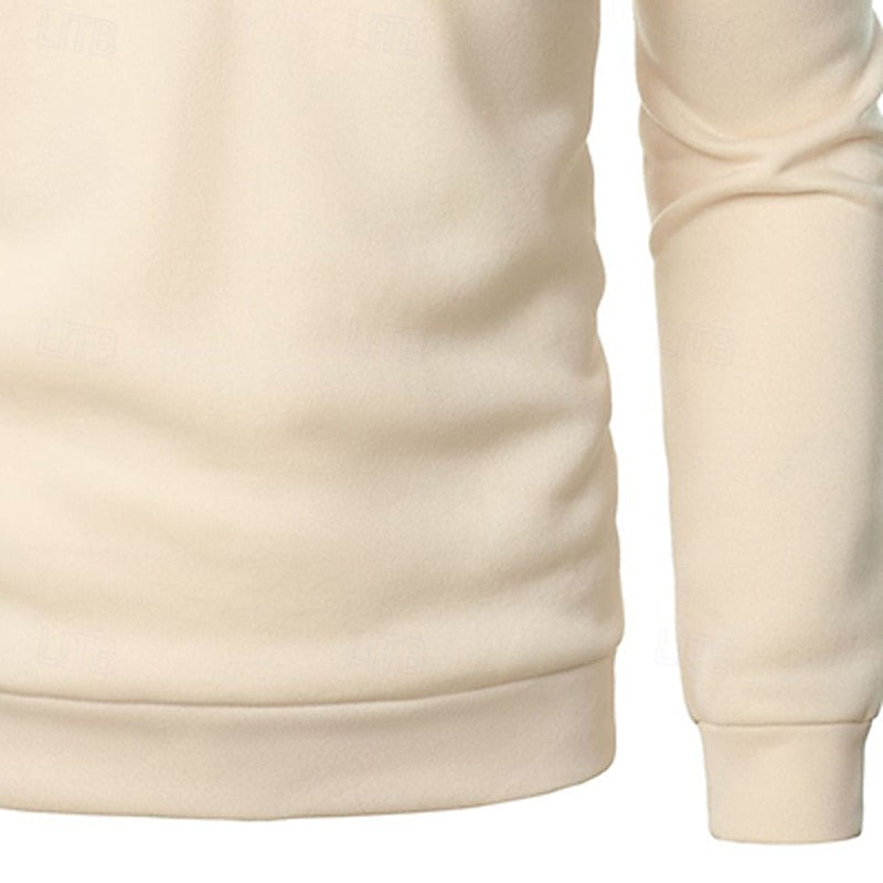 Men's mock-neck quarter-zip pullover with a stand-up collar for winter