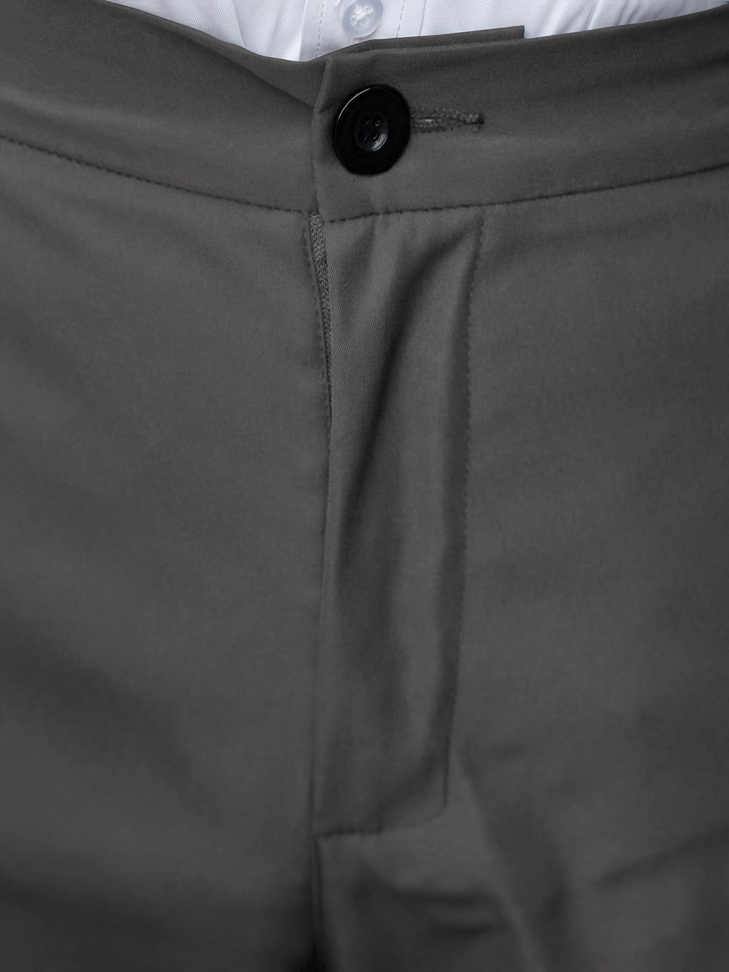 Men's tailored straight-leg dress pants, side profile view