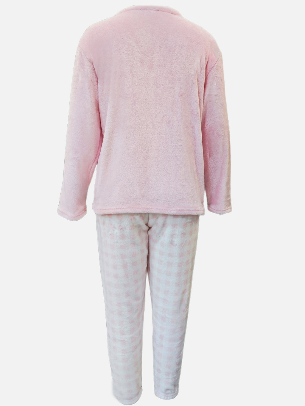 Women's plush two-piece lounge set with a handy chest pocket
