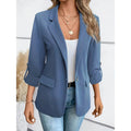 Women's tailored open-front blazer with a lightweight, relaxed fit