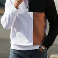 Men's color-block crewneck sweatshirt with ribbed cuffs and hem