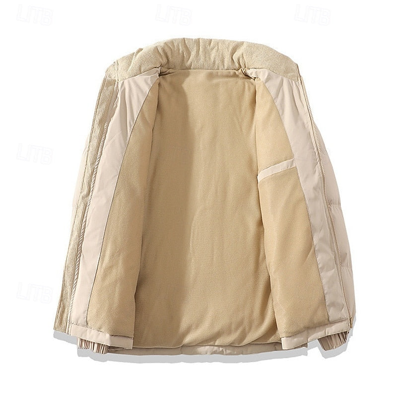 Men's insulated stand-collar puffer jacket with a relaxed regular fit
