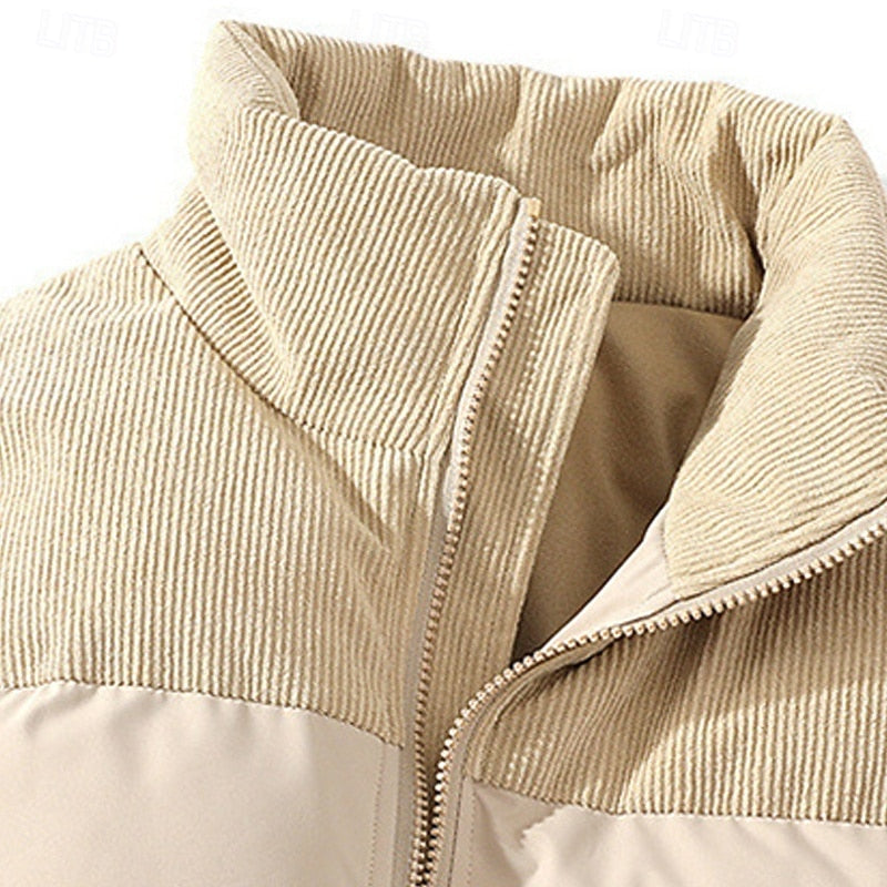 Men's insulated stand-collar puffer jacket with a relaxed regular fit