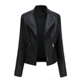 Women's sleek structured biker jacket with a tailored silhouette