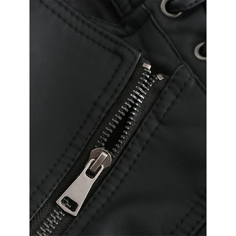 Women's sleek structured biker jacket with a tailored silhouette