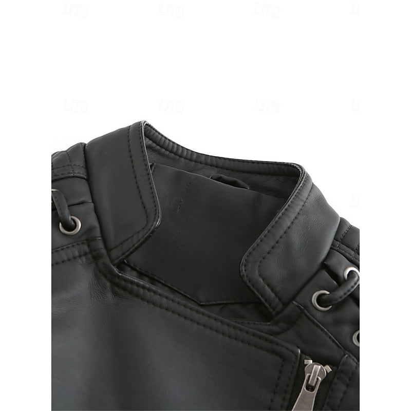 Women's sleek structured biker jacket with a tailored silhouette