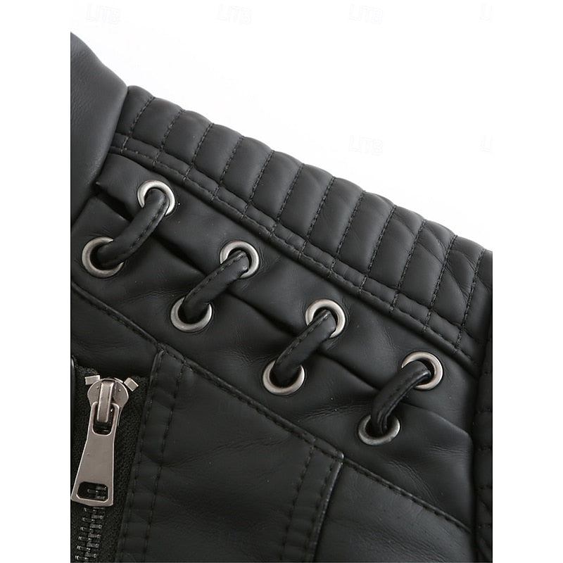 Women's sleek structured biker jacket with a tailored silhouette