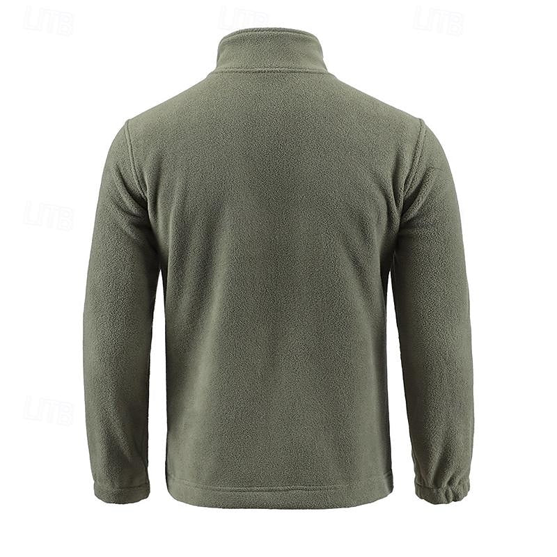 Men's insulated stand-collar jacket with a smooth full-length zip