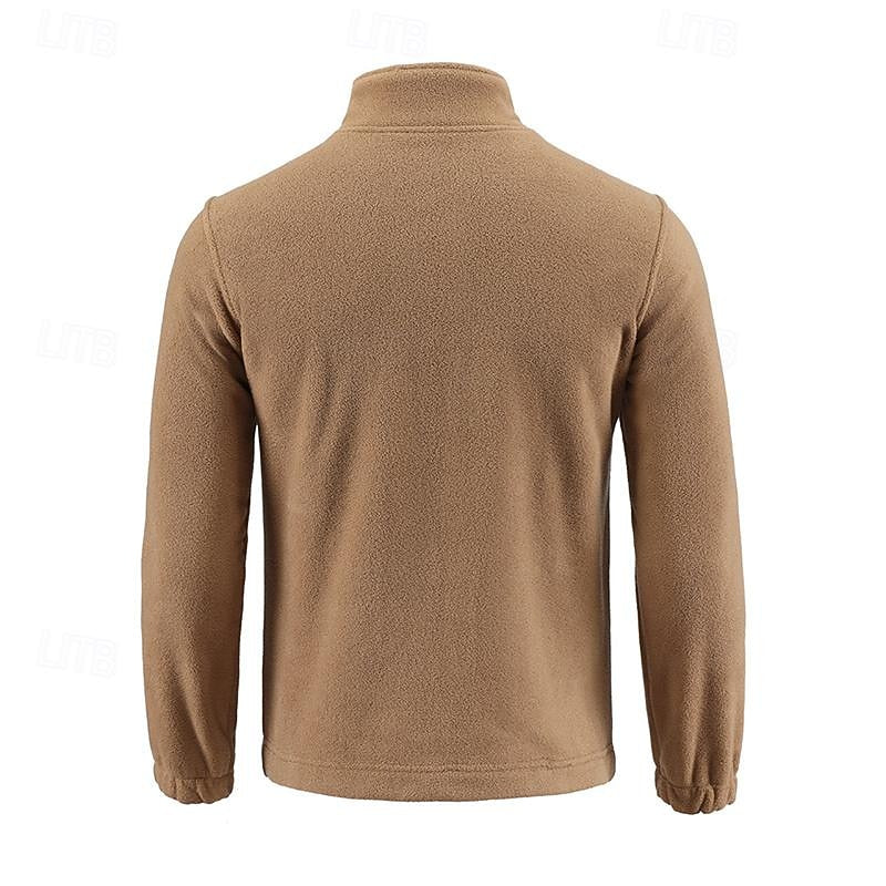 Men's insulated stand-collar jacket with a smooth full-length zip