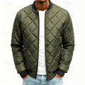 Men's quilted diamond-stitch bomber jacket with zip pockets